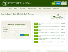 Tablet Screenshot of corknortheast.rootsireland.ie