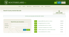 Desktop Screenshot of antrim.rootsireland.ie