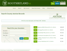 Tablet Screenshot of antrim.rootsireland.ie