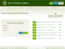 Tablet Screenshot of galwayeast.rootsireland.ie