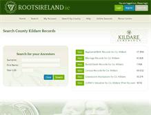 Tablet Screenshot of kildare.rootsireland.ie