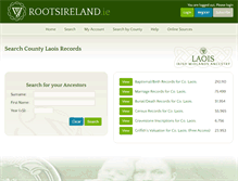 Tablet Screenshot of laois.rootsireland.ie