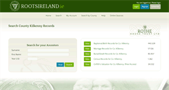 Desktop Screenshot of kilkenny.rootsireland.ie